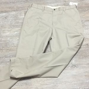 Brooks Brothers men’s flat front chino pants, tan